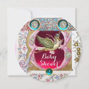 INVITATION PETIT BABY SHOWER EN STORK PRINCESS, PIERRES FLORA
