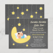 Invitation Petit Baby shower étoilé de Cute Twinkle Twinkle (Devant / Derrière)
