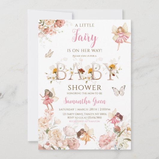 Invitation Petit Baby shower Fairy (Devant)