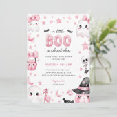 Invitation Petit Baby shower fantôme d'Halloween Boo (Debout devant)