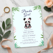 Invitation Petit Baby shower fille Panda