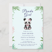Invitation Petit Baby shower fille Panda (Devant)