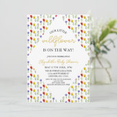Invitation Petit Baby shower Fleur sauvage (Debout devant)