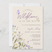 Invitation Petit Baby shower Fleur sauvage Boho fille (Devant)