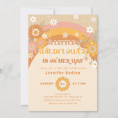 Invitation Petit baby shower fleur sauvage rétro super (Devant)