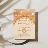 Invitation Petit baby shower fleur sauvage rétro super