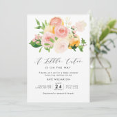 Invitation petit baby shower fleuri (Debout devant)
