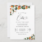 Invitation petit baby shower fleuri d'agrumes (Devant)