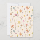 Invitation Petit Baby shower fleuri fleur sauvage (Dos)