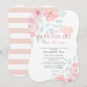 Invitation Petit Baby shower Floral Chéri