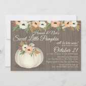 Invitation Petit Baby shower Floral Citrouille (Devant)
