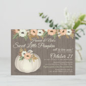 Invitation Petit Baby shower Floral Citrouille (Debout devant)