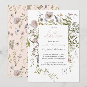 Invitation Petit Baby shower Floral Fleur sauvage