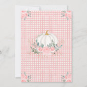 Invitation Petit Baby shower Floral rose Citrouille En vichy (Dos)