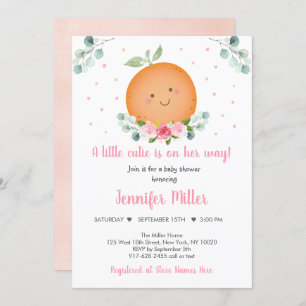 Invitation Petit Baby shower Floral Rose Cutie