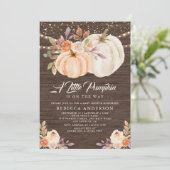 Invitation Petit Baby shower Floral Terme Citrouille (Debout devant)