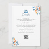 Invitation Petit Baby shower Garçon Bleu Citrouille Tout En U (Dos)
