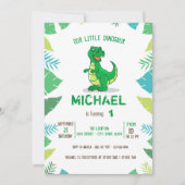 Invitation Petit Baby shower Garçon de Dinosaur (Devant)