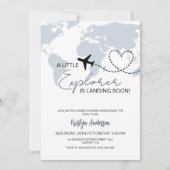 Invitation Petit Baby shower Garçon Explorer (Devant)