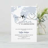 Invitation Petit Baby shower Garçon Explorer (Debout devant)