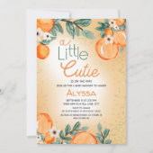 Invitation Petit Baby shower Garçon Orange Green Cutie (Devant)
