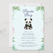 Invitation Petit Baby shower garçon Panda (Devant)