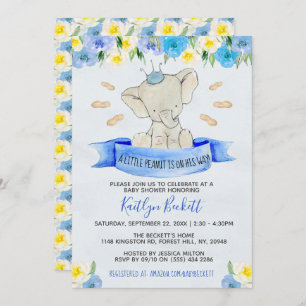 Invitation Petit Baby shower Garçons de cacahuètes