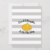 Invitation Petit Baby shower gris Citrouille et orange (Dos)