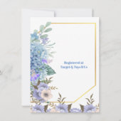 Invitation Petit Baby shower Hydrangea bleu doux (Dos)