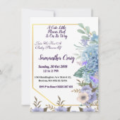 Invitation Petit Baby shower Hydrangea bleu doux (Devant)