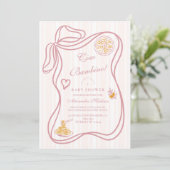 Invitation Petit Baby shower italien rose Bambina (Debout devant)