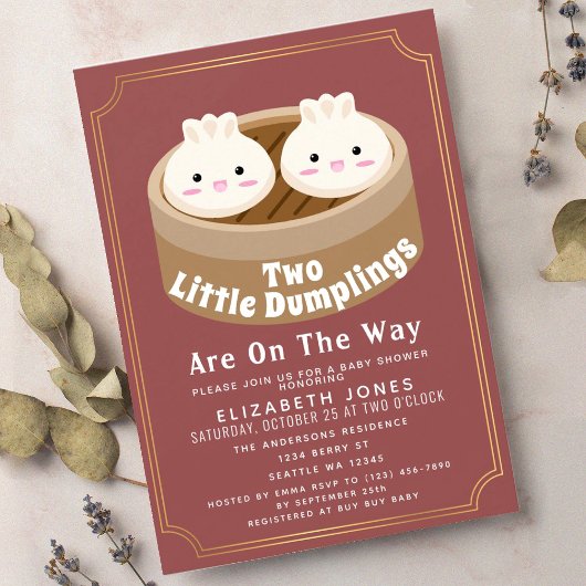 Invitation Petit Baby shower jumeaux à jeter