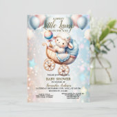 Invitation Petit Baby shower Lampe Doux Ballons Beau (Debout devant)