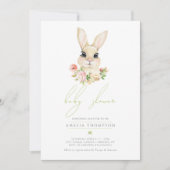 Invitation Petit Baby shower lapin de Pâques doux (Devant)