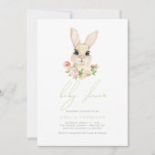 Invitation Petit Baby shower lapin de Pâques doux (Devant)