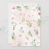 Invitation Petit Baby shower lapin rose Floral (Dos)