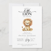 Invitation Petit Baby shower Lion mignon (Devant)