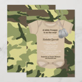 Invitation Petit Baby shower militaire ou de camo militaire (Devant / Derrière)