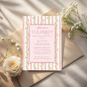 Invitation Petit baby shower millénaire pour la fête du thé d