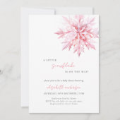 Invitation Petit Baby shower minimal Fille de Feu de Neige (Devant)