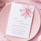 Invitation Petit Baby shower minimal Fille de Feu de Neige