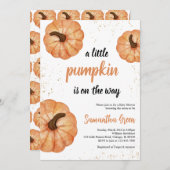 Invitation Petit Baby shower minimaliste Citrouille (Devant / Derrière)