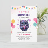 Invitation Petit Baby shower Monster (Debout devant)