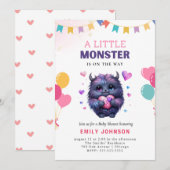 Invitation Petit Baby shower Monster (Devant / Derrière)