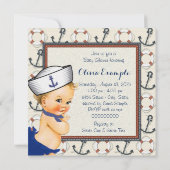 Invitation Petit Baby shower nautique fille de voile (Dos)