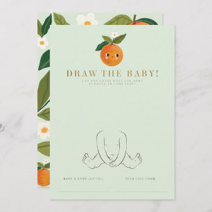 Invitation Petit Baby shower orange cuite Jeu