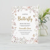 Invitation Petit Baby shower papillon (Debout devant)