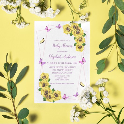 Invitation Petit Baby shower papillon