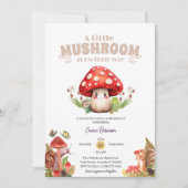 Invitation petit baby shower papillon de champignons (Devant)