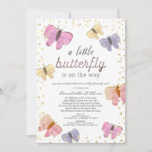 Invitation Petit Baby shower papillon par courrier (Devant)